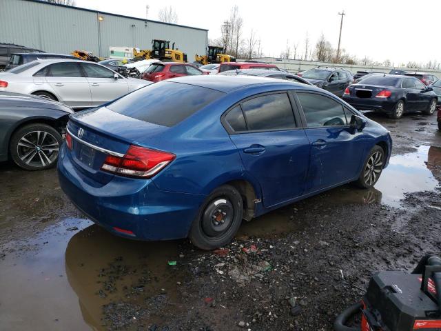 19XFB2F91EE275087 - 2014 HONDA CIVIC EXL BLUE photo 3