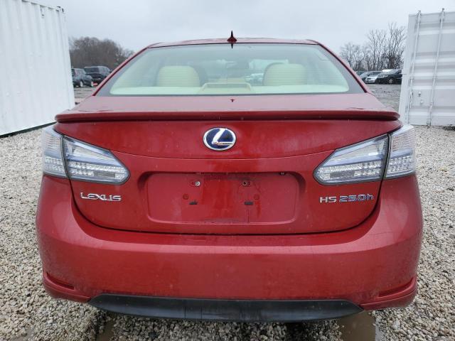 JTHBB1BA2A2025131 - 2010 LEXUS HS 250H RED photo 6