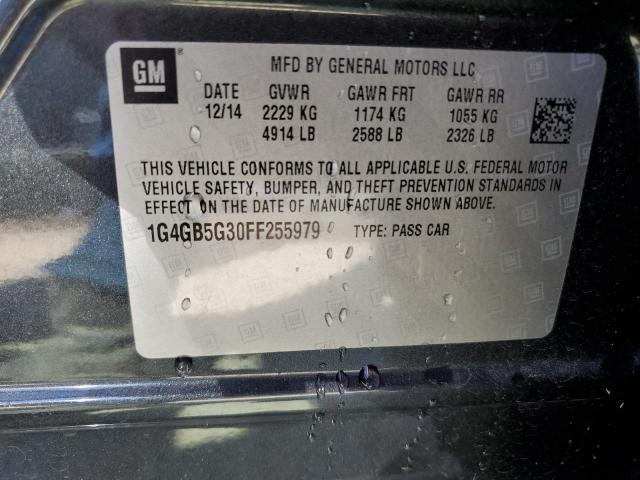 1G4GB5G30FF255979 - 2015 BUICK LACROSSE BLACK photo 12