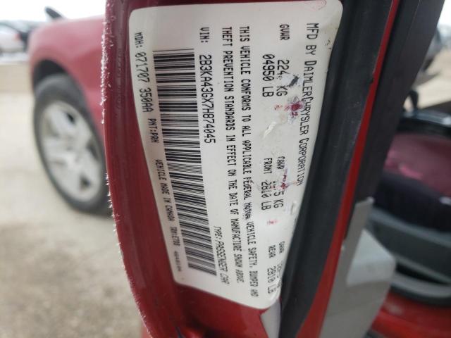 2B3KA43GX7H874045 - 2007 DODGE CHARGER SE RED photo 13