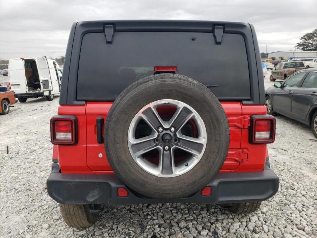 1C4HJXENXKW590219 - 2019 JEEP WRANGLER U SAHARA RED photo 6