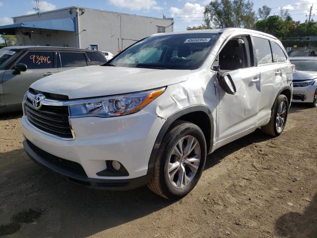 5TDKKRFH8FS066094 - 2015 TOYOTA HIGHLANDER XLE WHITE photo 1