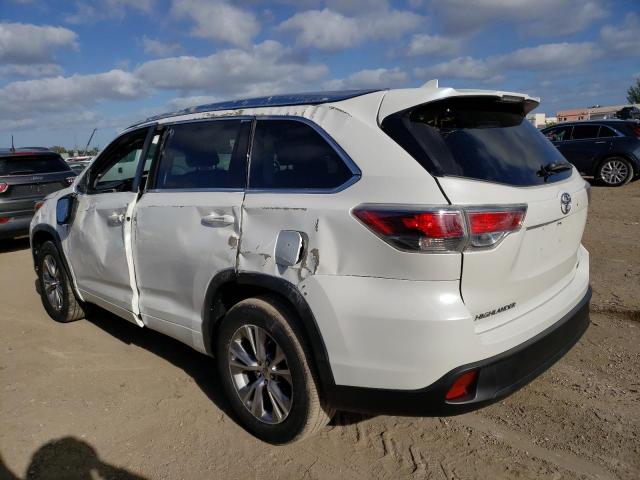 5TDKKRFH8FS066094 - 2015 TOYOTA HIGHLANDER XLE WHITE photo 2