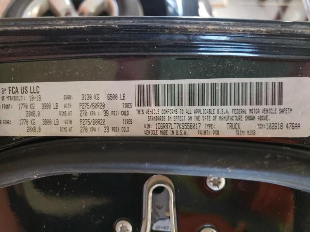 1C6RR7LT7KS558017 - 2019 RAM 1500 CLASS SLT შავი ფოტო 12