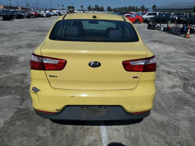 KNADM4A35G6611779 - 2016 KIA RIO LX YELLOW photo 6