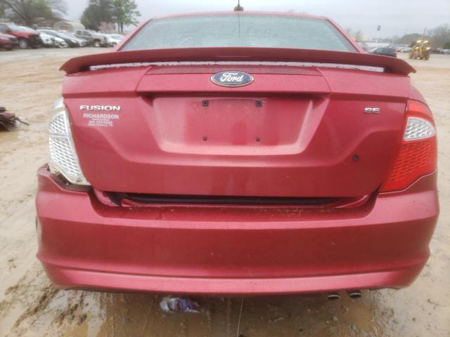 3FAHP0HA4BR206832 - 2011 FORD FUSION SE RED photo 6