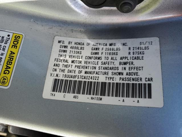 19UUA8F57CA024022 - 2012 ACURA TL SILVER photo 13