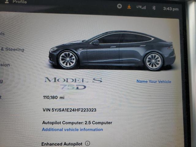 5YJSA1E24HF223323 - 2017 TESLA MODEL S GRAY photo 9