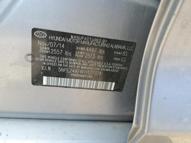 5NPE24AF4FH127324 - 2015 HYUNDAI SONATA SE SILVER photo 12