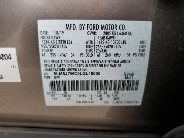 5LM5J7WC9LGL18006 - 2020 LINCOLN AVIATOR RESERVE GRAY photo 13