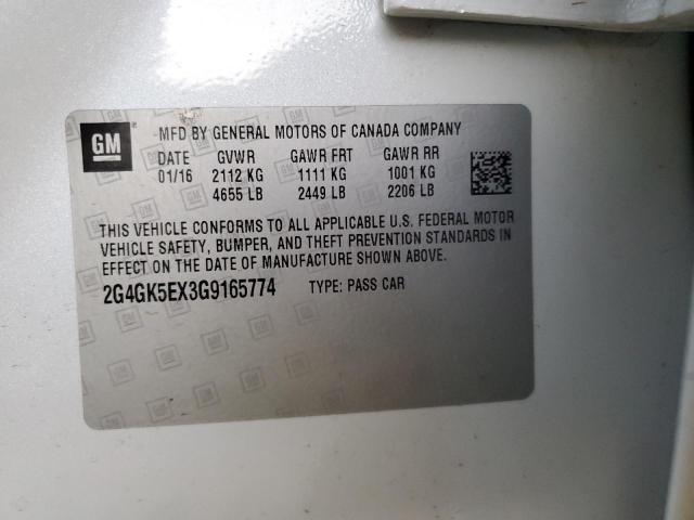 2G4GK5EX3G9165774 - 2016 BUICK REGAL WHITE photo 13