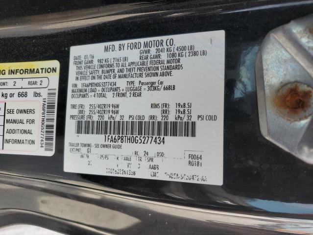 1FA6P8TH0G5277434 - 2016 FORD MUSTANG BLACK photo 12