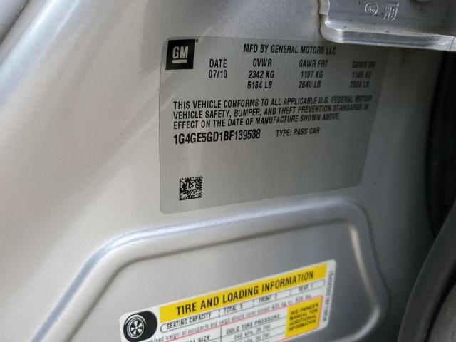 1G4GE5GD1BF139538 - 2011 BUICK LACROSSE CXS SILVER photo 12