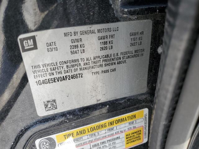 1G4GE5EV0AF246672 - 2010 BUICK LACROSSE CXS BLACK photo 12