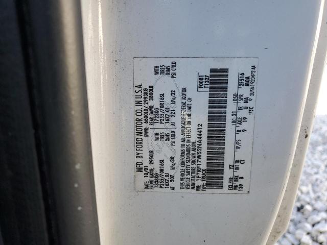 1FTRF17W52NA44412 - 2002 FORD F150 WHITE photo 12