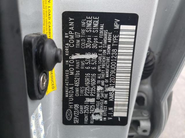 KM8JN12D79U001238 - 2009 HYUNDAI TUCSON SE SILVER photo 13