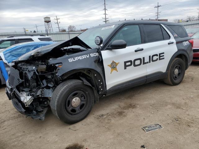 1FM5K8AB0NGB46455 - 2022 FORD EXPLORER POLICE INTERCEPTOR Երկգույն լուսանկար 1