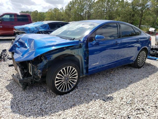 3FA6P0RU3HR267517 - 2017 FORD FUSION TITANIUM HEV BLUE photo 1