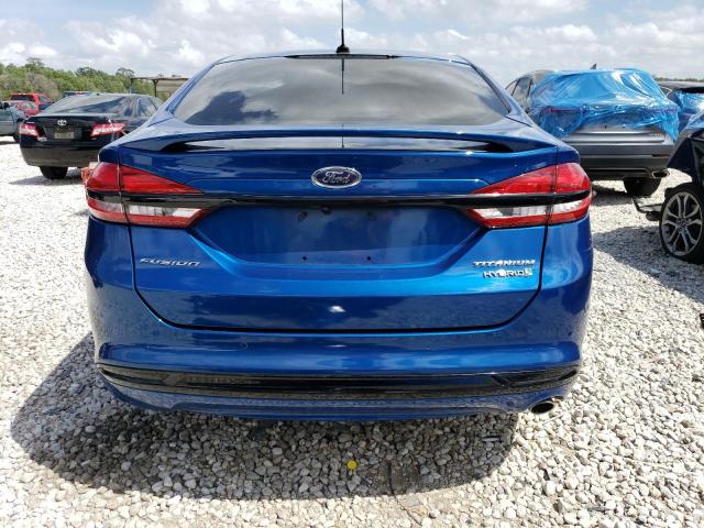 3FA6P0RU3HR267517 - 2017 FORD FUSION TITANIUM HEV BLUE photo 6