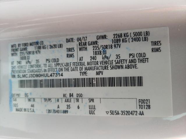 5LMCJ3D90HUL47314 - 2017 LINCOLN MKC RESERVE Ağ foto 12