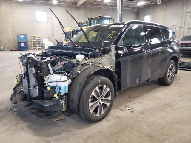 5TDGZRBH6NS568916 - 2022 TOYOTA HIGHLANDER XLE Azul foto 1