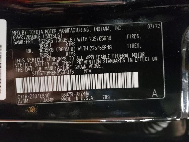 5TDGZRBH6NS568916 - 2022 TOYOTA HIGHLANDER XLE Azul foto 14