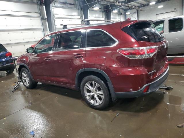 5TDJKRFH7FS163847 - 2015 TOYOTA HIGHLANDER XLE 勃艮第红 照片 2