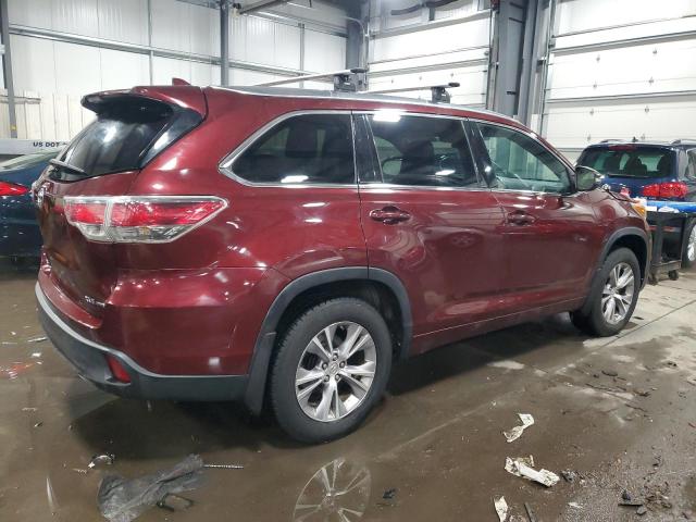 5TDJKRFH7FS163847 - 2015 TOYOTA HIGHLANDER XLE 勃艮第红 照片 3