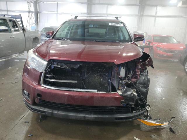 5TDJKRFH7FS163847 - 2015 TOYOTA HIGHLANDER XLE 勃艮第红 照片 5