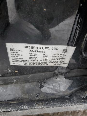 5YJSA1E66PF502841 - 2023 TESLA MODEL S BLACK photo 12