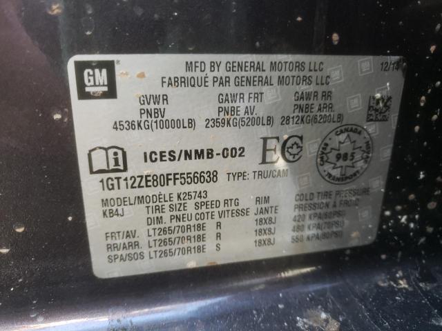 1GT12ZE80FF556638 - 2015 GMC SIERRA K2500 SLT CHARCOAL photo 12