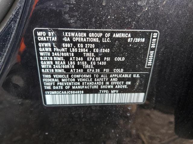 1V2MR2CA8JC584928 - 2018 VOLKSWAGEN ATLAS SEL Qara foto 12