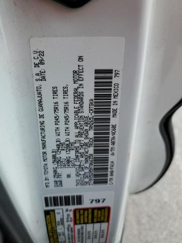 3TYRX5GN5NT066358 - 2022 TOYOTA TACOMA ACCESS CAB თეთრი ფოტო 12