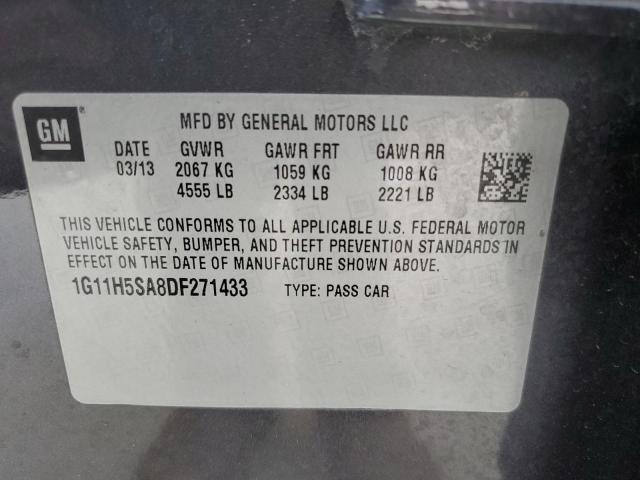 1G11H5SA8DF271433 - 2013 CHEVROLET MALIBU LTZ 灰色 照片 12