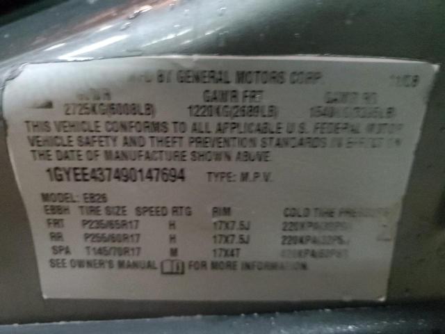 1GYEE437490147694 - 2009 CADILLAC SRX GRAY photo 13