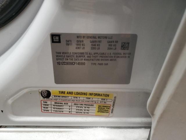 1G1ZC5E09CF145990 - 2012 CHEVROLET MALIBU 1LT WHITE photo 12