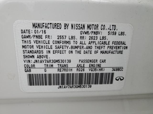 JN1AV7AR3GM530139 - 2016 INFINITI Q50 HYBRID WHITE photo 13