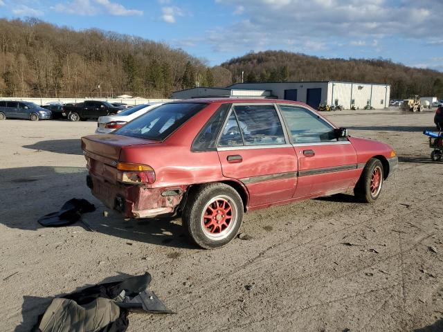 1FAPP14J2MW162479 - 1991 FORD ESCORT LX BURGUNDY photo 3