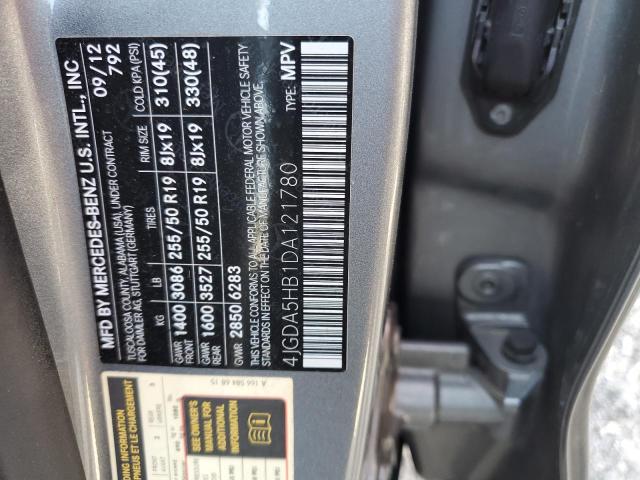 4JGDA5HB1DA121780 - 2013 MERCEDES-BENZ ML 350 4MATIC GRAY photo 14