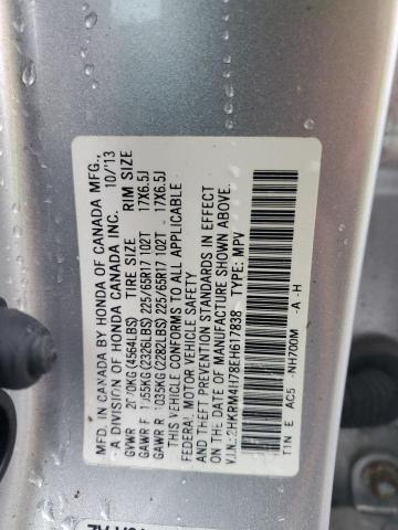 2HKRM4H78EH617838 - 2014 HONDA CR-V EXL SILVER photo 12