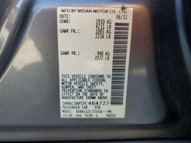 1N4AL3AP1FC464727 - 2015 NISSAN ALTIMA 2.5 GRAY photo 12