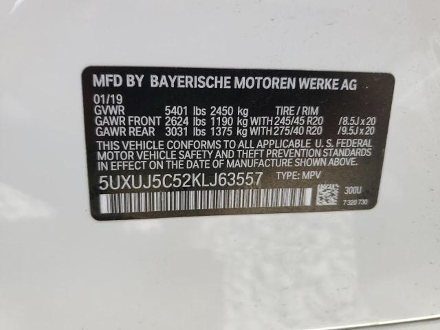 5UXUJ5C52KLJ63557 - 2019 BMW X4 M40I WHITE photo 13