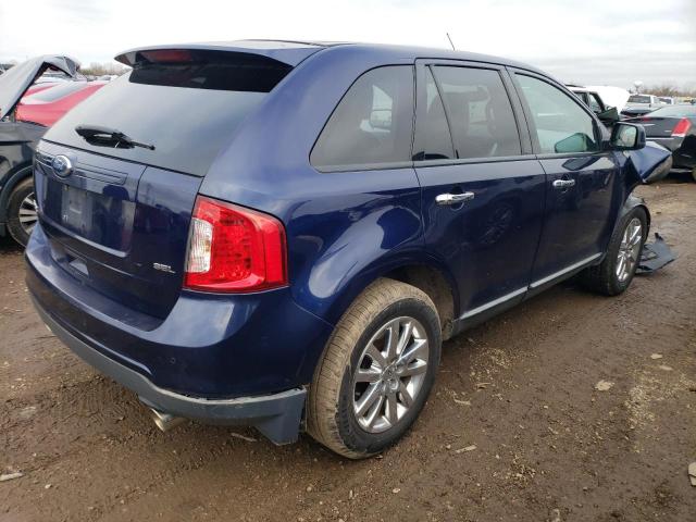 2FMDK3JC9BBA29824 - 2011 FORD EDGE SEL BLUE photo 3