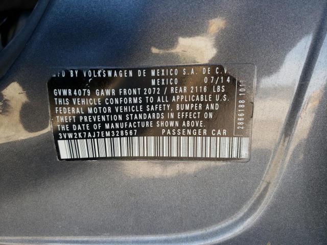 3VW2K7AJ7EM328567 - 2014 VOLKSWAGEN JETTA BASE 灰色 照片 13