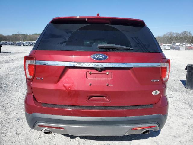 1FM5K8D87GGB30076 - 2016 FORD EXPLORER XLT RED photo 6