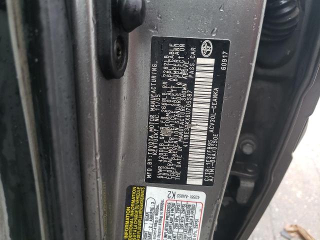 4T1BE32KX6U705587 - 2006 TOYOTA CAMRY LE GRAY photo 12