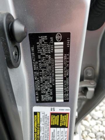 4T1B11HK3KU253337 - 2019 TOYOTA CAMRY L SILVER photo 12