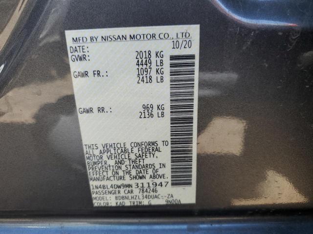 1N4BL4DW9MN311947 - 2021 NISSAN ALTIMA SV GRAY photo 12