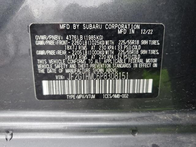 JF2GTHMC6P8308151 - 2023 SUBARU CROSSTREK LIMITED CHARCOAL photo 13