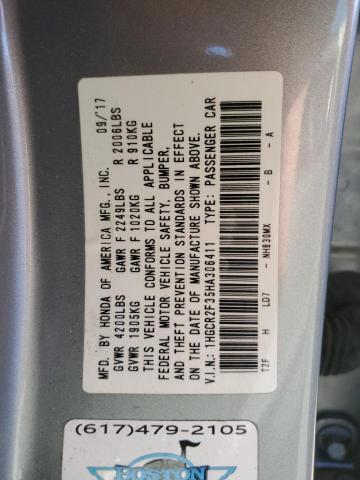 1HGCR2F35HA306411 - 2017 HONDA ACCORD LX SILVER photo 12